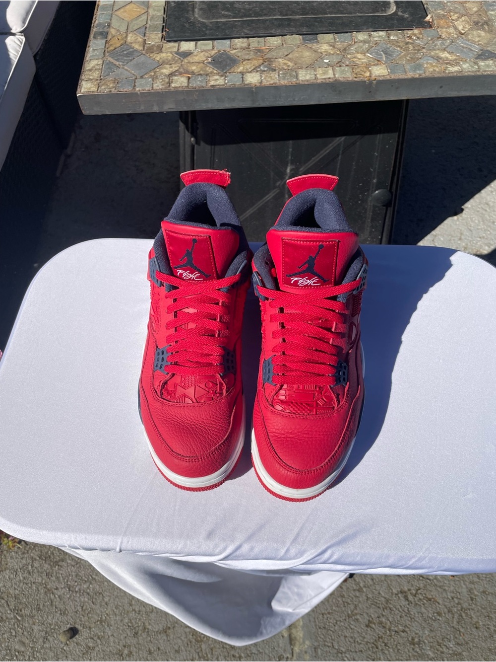 Air Jordan 4 FIBA Retro Red Sneakers Size 11 C11184-617 VNDS Extra Laces 🔥🔥